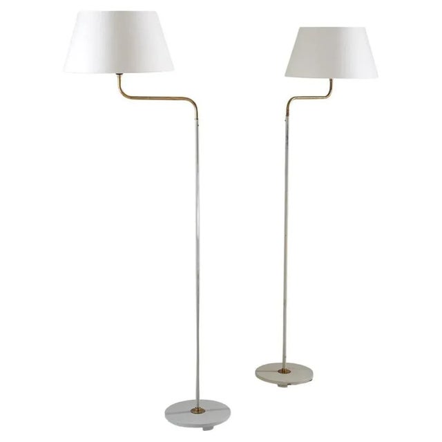 Mid-Century Swedish Floor Lamps attributed to Asea, 1950s, Set of 2 For Sale - Image 9 of 9