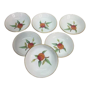 Royal Worcester England Evesham Gold Fruit Bowls - Set of 6