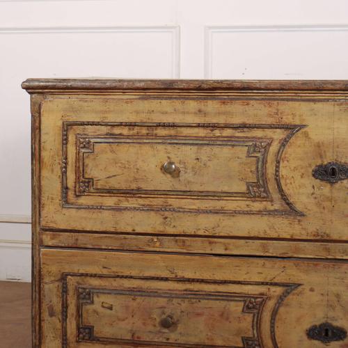 Late 18th C Italian original painted two drawer commode 1780 This piece is designed in the style of the selected designer...