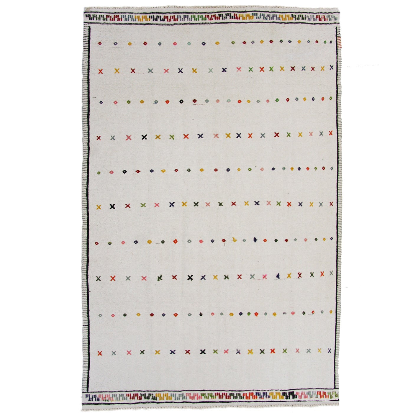 White Hemp Kilim Rug 4'10 X 6'11 Chairish