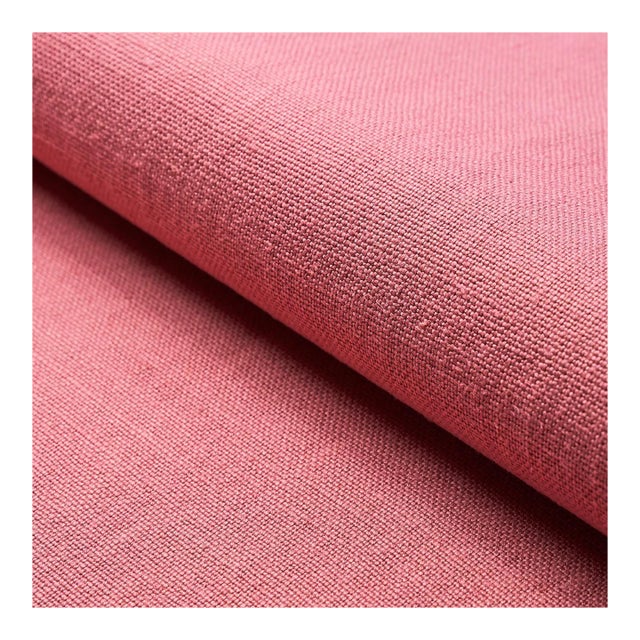 Sample - Schumacher Piet Performance Linen Fabric in Pink For Sale