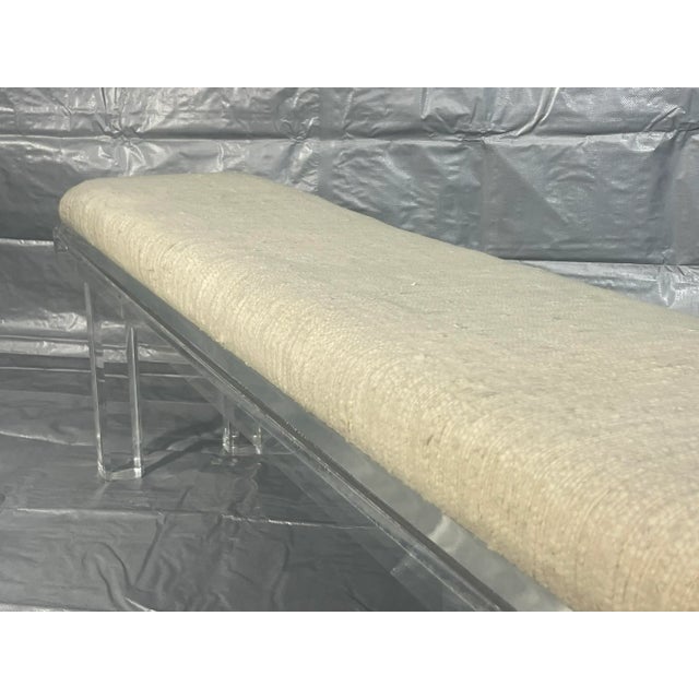 Textile Vintage Lucite Bench, 1970s American Design in the Style of Charles Hollis Jones For Sale - Image 7 of 18