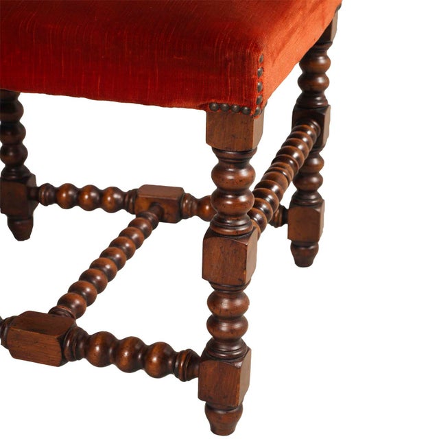19th Century Italian Hand Carved Walnut Hall Chairs attributed to Cadorin, Set of 2 For Sale - Image 5 of 9