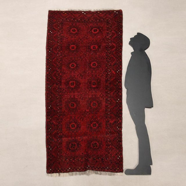 Bukhara wool rug, large knot, hand-made. This piece is attributed to the mentioned designer/maker. It has no attribution...