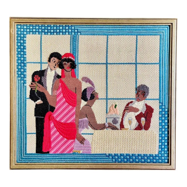 Fab Jazz Age Needlepoint Artwork For Sale