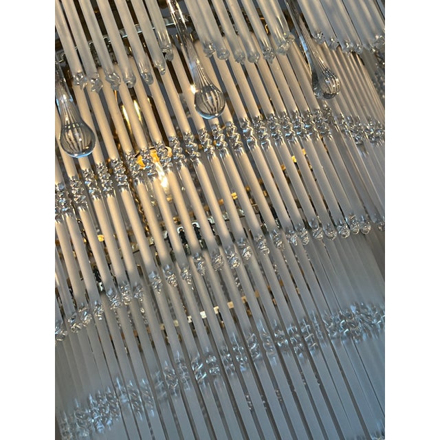 1970s Vintage Opaline Teardrop Rod Chandelier, 1970s For Sale - Image 5 of 18