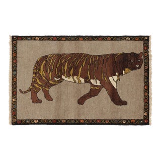 Vintage Tiger Pictorial Gabbeh Wool Rug by Rug & Kilim, Afghanistan, 1950-1959 For Sale