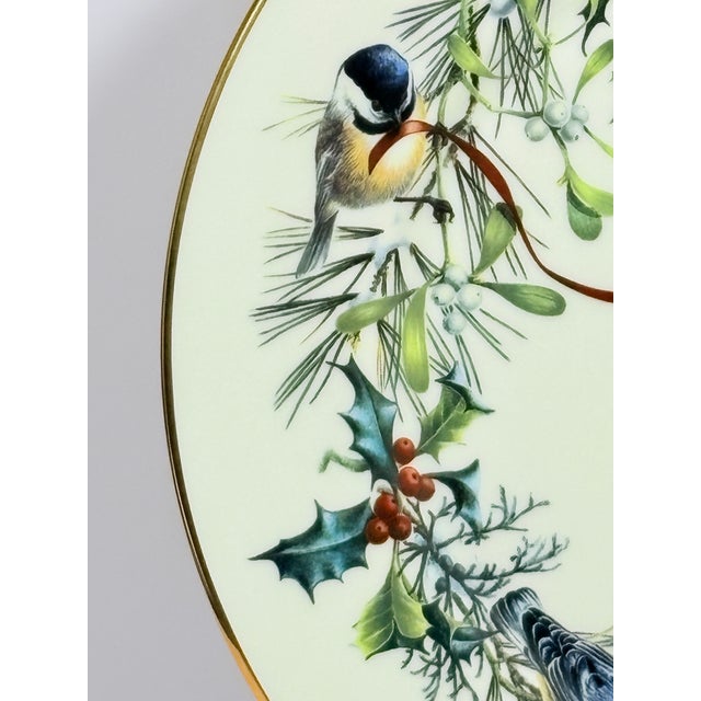 American Vintage Lenox “Winter Greetings” Dinner Plates ~ Set of 6 For Sale - Image 3 of 6