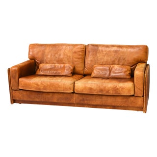 Large Arcon Sofa in Buffalo Leather by Marco Milisich, Italy, 1970s For Sale