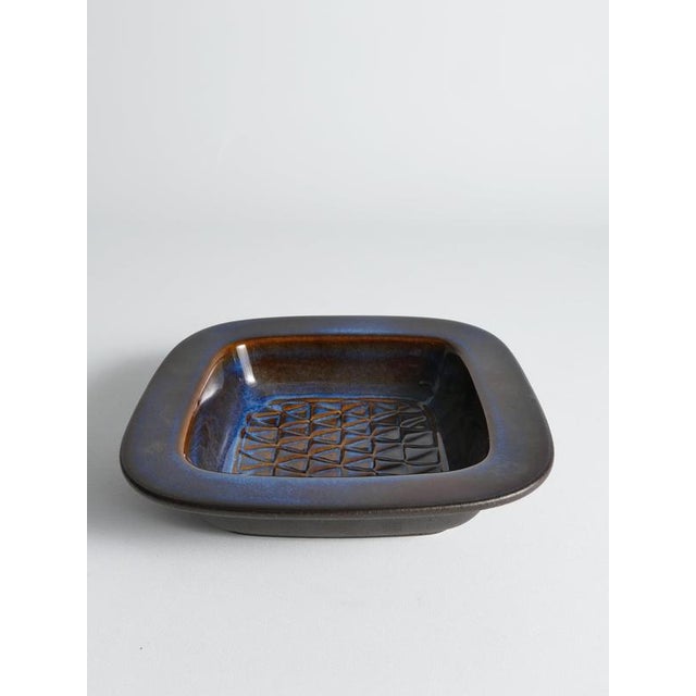 Einar Johansen Mid-Century Modern Blue Stoneware Catchall by Einar Johansen, Søholm, Denmark, 1960s For Sale - Image 4 of 15