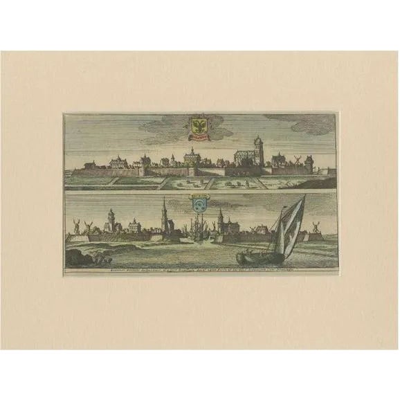 Gasper Bouttats after J. Peeters, Bolsward and Dokkum, 1680, Paper For Sale