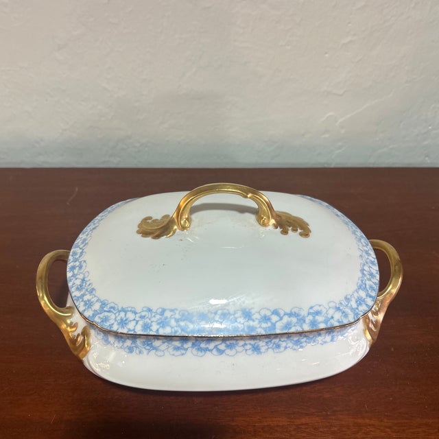 Rare Limoges Higgins and seiter New York covered dish. 24 k gold trim.