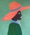 Original Folk Art Style Painting of ‘Girl in Tangerine Hat’ For Sale - Image 4 of 7