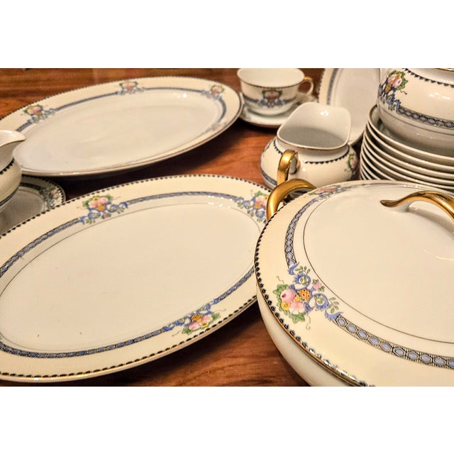 Art Deco 12 Place Settings Plus Serving Art Nouveau China Set- Set of 75 For Sale - Image 3 of 12
