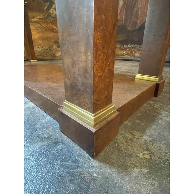 Vintage Baker Empire Style Burl-Wood Console For Sale - Image 4 of 9