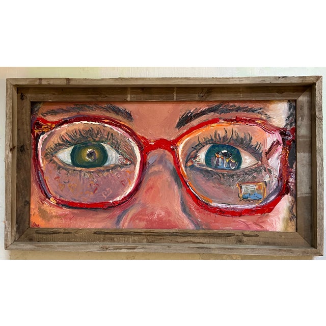 "The Red Glasses", Original, One-of-a-Kind, Oil Painting, Woman Art For Sale - Image 10 of 12