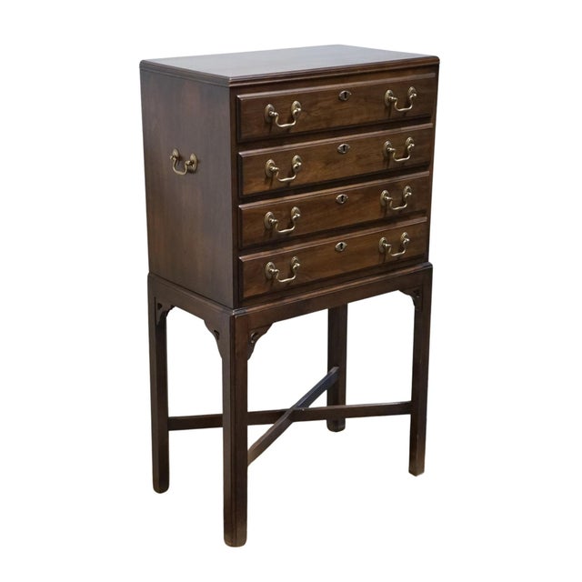 Traditional Ethan Allen Georgian Court Solid Cherry Traditional Style 23" Silver Chest 11-6005 For Sale - Image 3 of 10