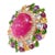 Bochic “Orient” Ruby & Multi Color Gems 18k Gold & Silver Cocktail Ring Size 5 For Sale