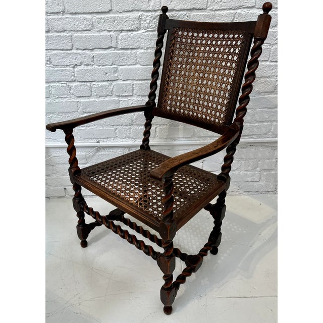 18th Century Antique 18th Century Barley Twist Cane Arm Chair For Sale - Image 5 of 5