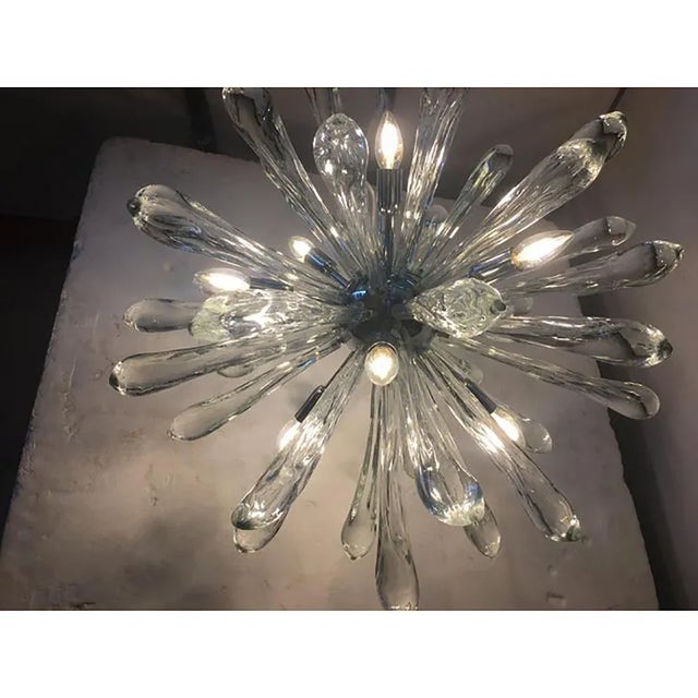 Contemporary Murano Glass Ice Clear Sputnik Chandelier by Simoeng For Sale - Image 3 of 9