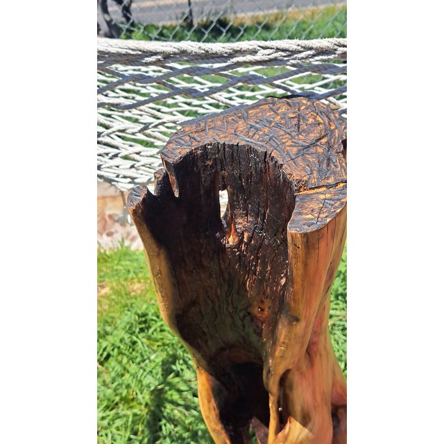 Contemporary Hand Carved Wood Pedestal For Sale - Image 3 of 12