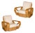 Restored 1940s Six Strand Square Pretzel Stacked Rattan Lounge Chair, Pair For Sale