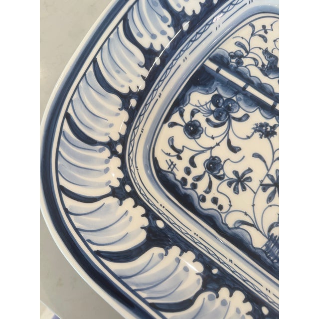2020s Williams-Sonoma Blue and White Portuguese Serving Tray For Sale - Image 5 of 8
