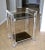 1980s Mid-Century Modern Lucite 2 Tier Smoke Glass Bar Cart For Sale - Image 4 of 13