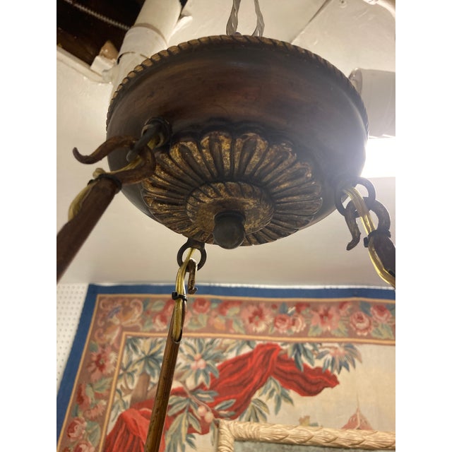 Traditional Michael Taylor Alabaster Classical Ceiling Fixture With Stationary Rods -1 For Sale - Image 3 of 11