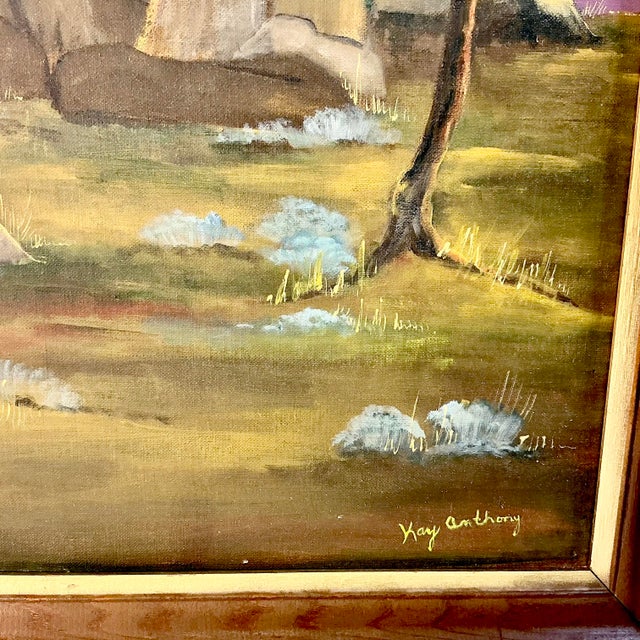 1972 Impressionist Rustic Landscape Original Oil Painting, ‘Old Wyoming’ by Kay Anthony For Sale - Image 12 of 15