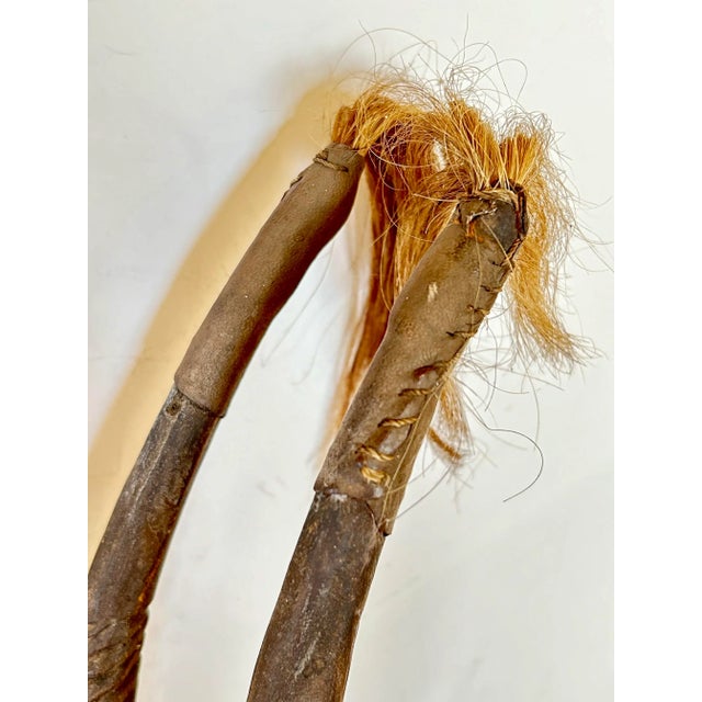 African Tribal Male Chi Wara Wood Bambara Headdress on Stand For Sale - Image 4 of 6