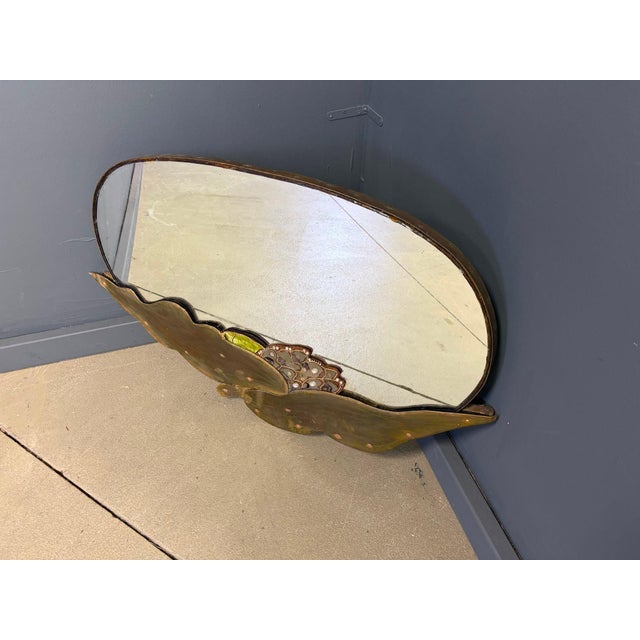Vintage Brass Floral Mirror, 1960s For Sale - Image 8 of 9