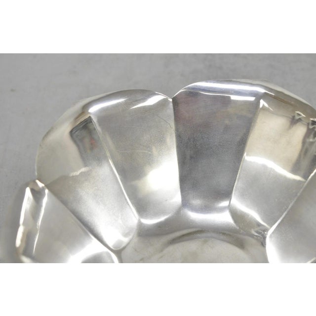 Silver Vintage Mid Century Modern Silver Plated Lotus Flower Petal Decorative Bowl For Sale - Image 8 of 16