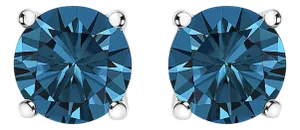 14K White Gold 2.00 Cttw Blue Lab Grown Diamond Stud Earrings with Screw Backs