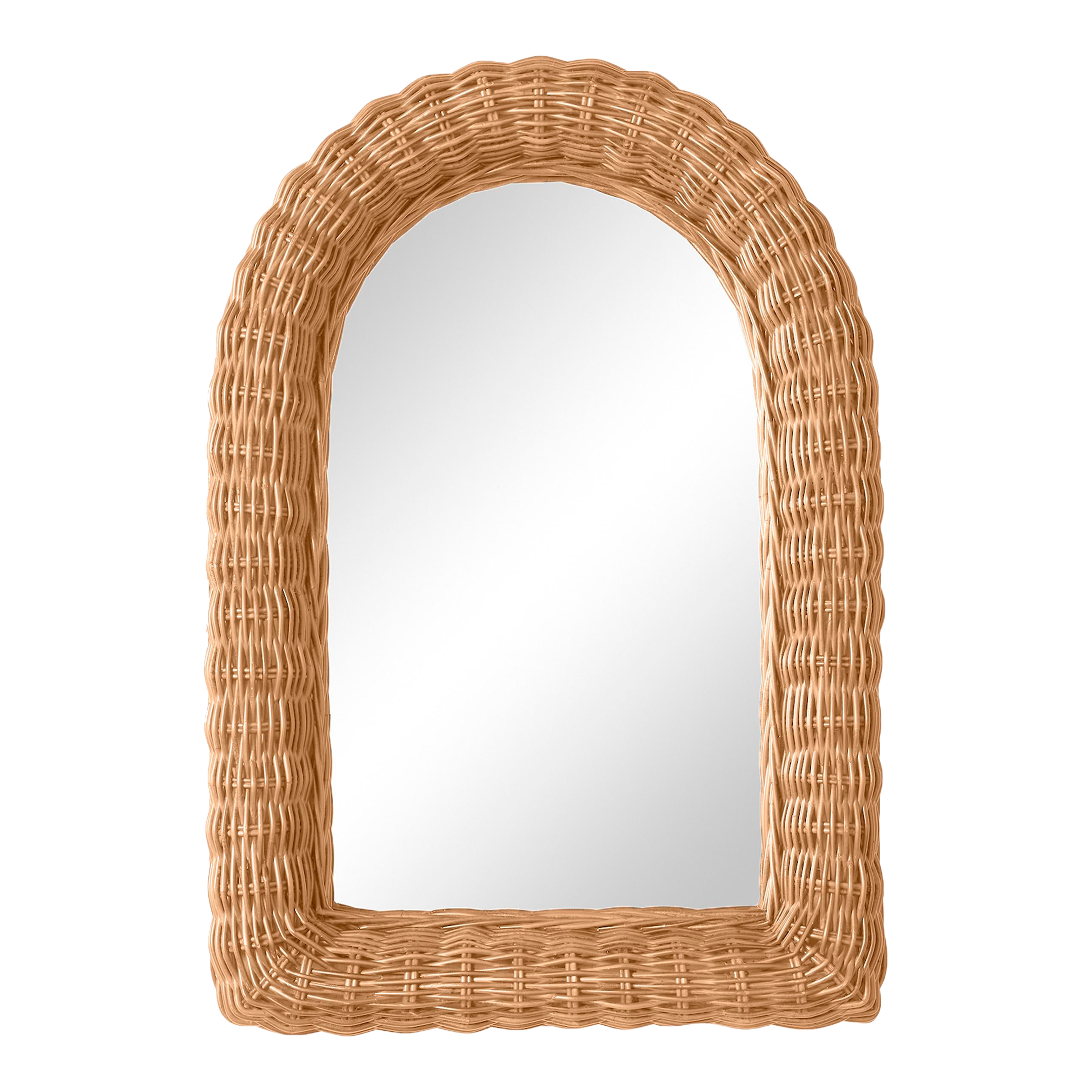 鏡 Vintage Rattern Mirror Vintage Rattern Mirror French Vintage Round Wicker/Rattan Mirror