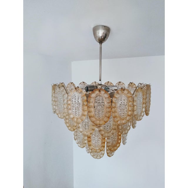 Vintage Four-Tier Pressed Crystal Glass Chandelier, 1960s For Sale - Image 17 of 18