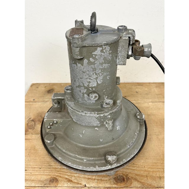 Industrial Grey Cast Aluminium Pendant Light, 1960s For Sale - Image 14 of 18