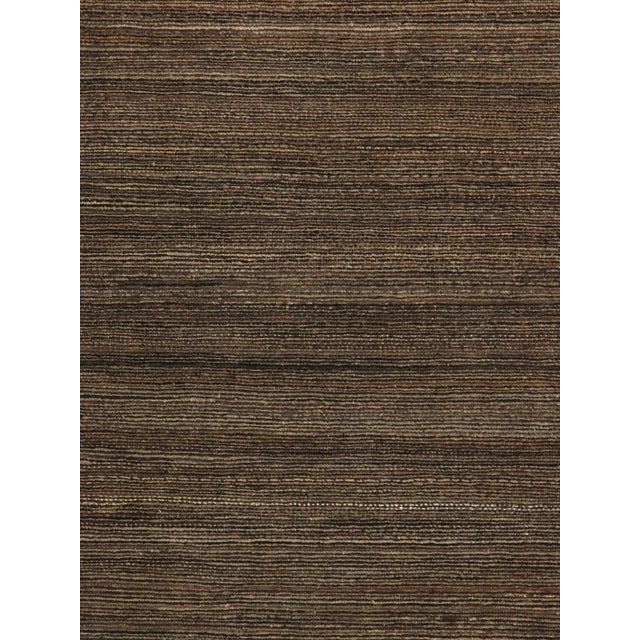 Contemporary 1980s Hand-Knotted Gabbeh Rugm Minimalist Brown Field 4'8" X 6'7" For Sale - Image 3 of 6