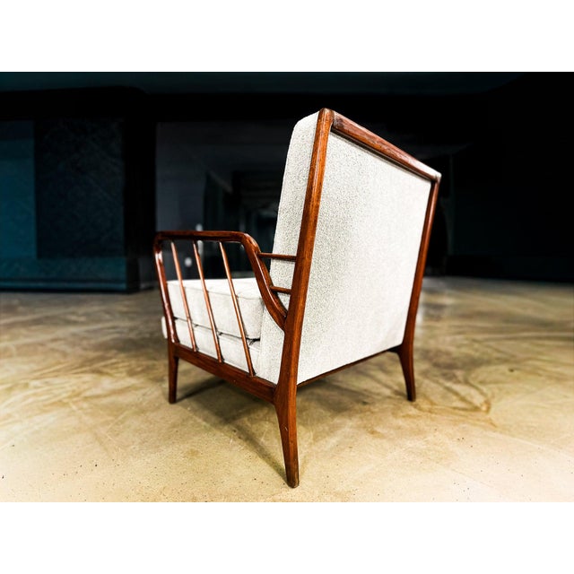 Mid-Century Brazilian Armchairs by Rino Levi, Hardwood & Boucle, 1960s For Sale - Image 15 of 16