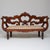 Coffee 1950s Continental Carved Wood Bench with Turned Legs & Upholstered Seat in Designer Fabric For Sale - Image 8 of 10