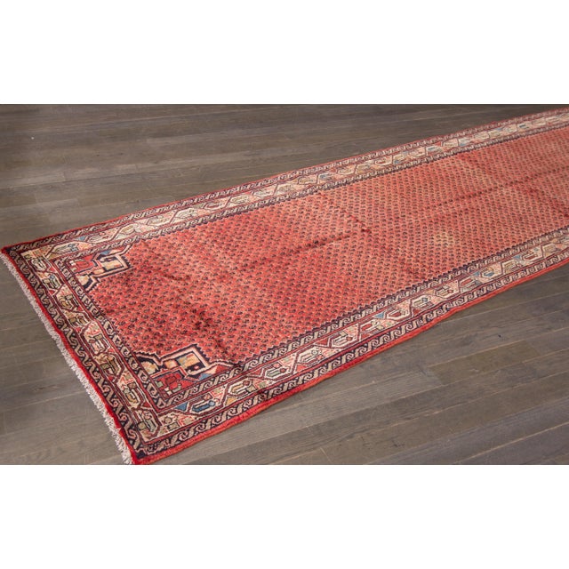 Persian Red Vintage Persian Hamadan Wool Runner For Sale - Image 3 of 7