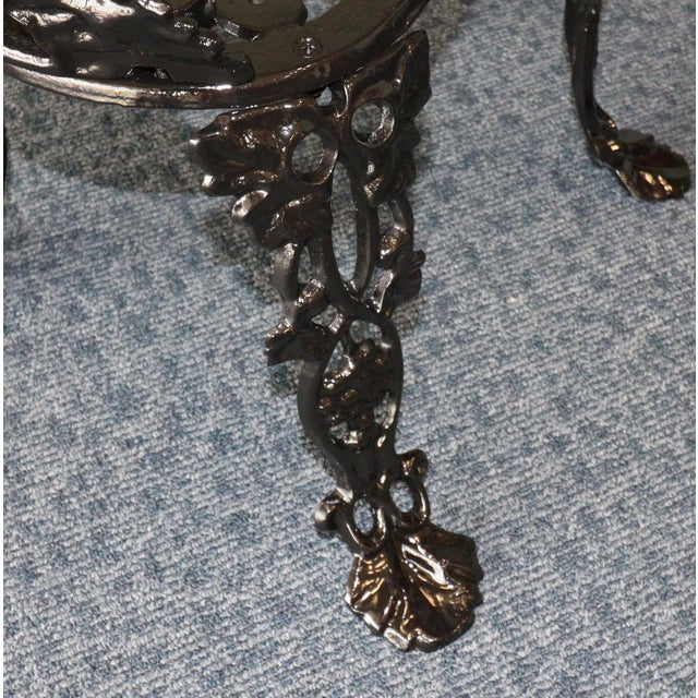 Black Mid 20th Century Cast Iron Grapevine Garden Seating & Table, 5 Pieces For Sale - Image 8 of 12