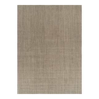 Rug & Kilim’s Oversized Modern Textural Rug With Beige and Gray Striae For Sale