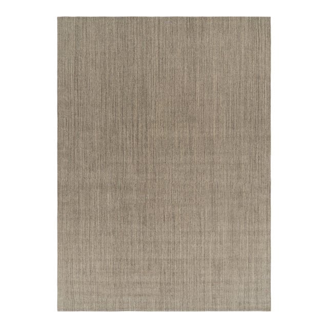 Rug & Kilim’s Oversized Modern Textural Rug With Beige and Gray Striae For Sale