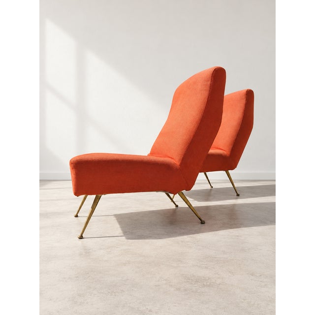 Metal Italian Modern Slipper Armchairs by Marco Zanuso, 1960, Set of 2 For Sale - Image 7 of 11