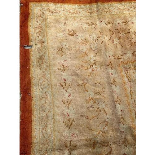 Green French Distressed Savonnerie Carpet, 1890s-1910s For Sale - Image 8 of 18