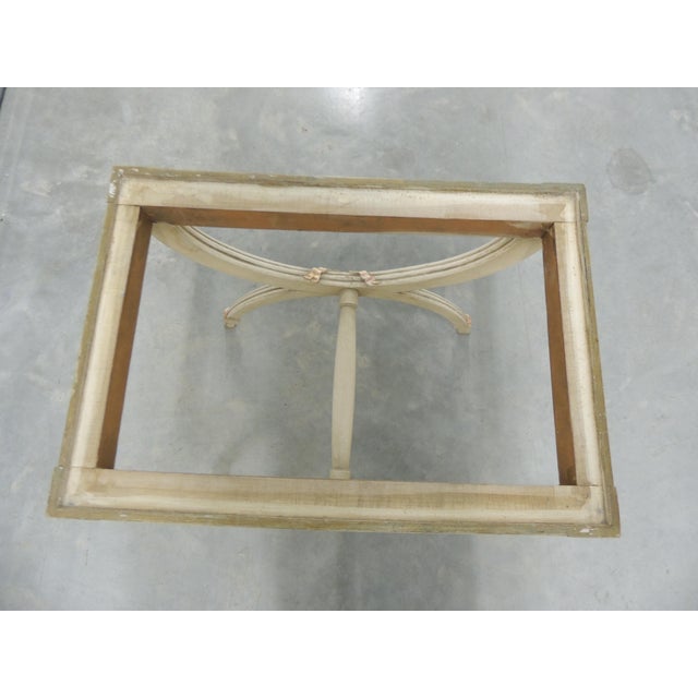 Wood Vintage Louis XVI Style Bench Wood Frame For Sale - Image 7 of 9