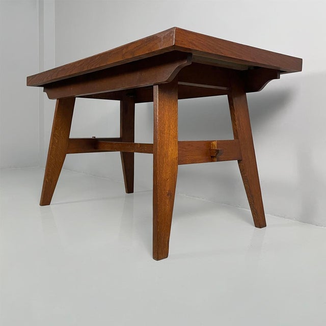 Mid-Century Modern French Oak Dining Table from René Gabriel, 1950s For Sale - Image 13 of 16