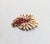 Metal Vintage Signed Crown Trifari Goldtone Faux-Garnet Rhinestone Brooch For Sale - Image 7 of 8