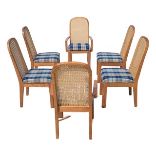 Postmodern Cane Back Dining Chairs by Douglas, Set of 6, 1980s For Sale